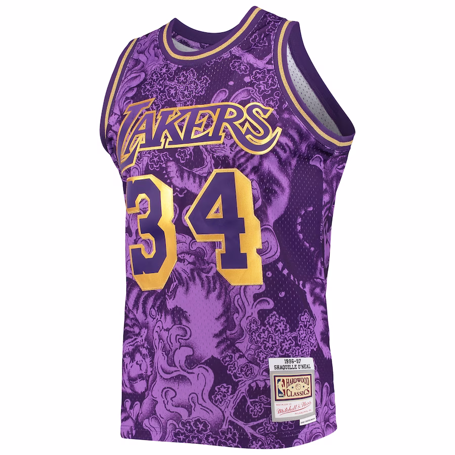 Shaquille O'Neal, Los Angeles Lakers, 1996/97 Jersey de Fan du Nouvel An Lunar, Violet