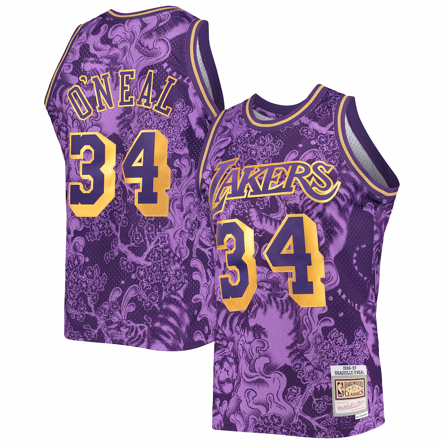 Shaquille O'Neal, Los Angeles Lakers, 1996/97 Jersey de Fan du Nouvel An Lunar, Violet