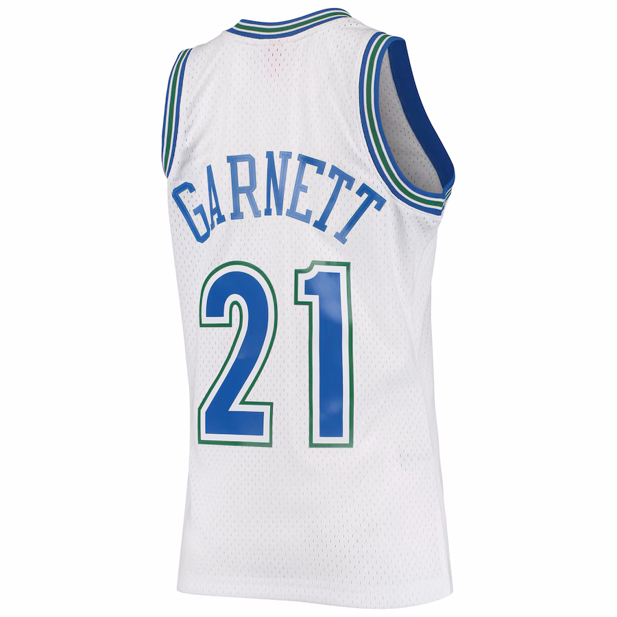 Maglia bianca di Kevin Garnett dei Minnesota Timberwolves nel 1995-96