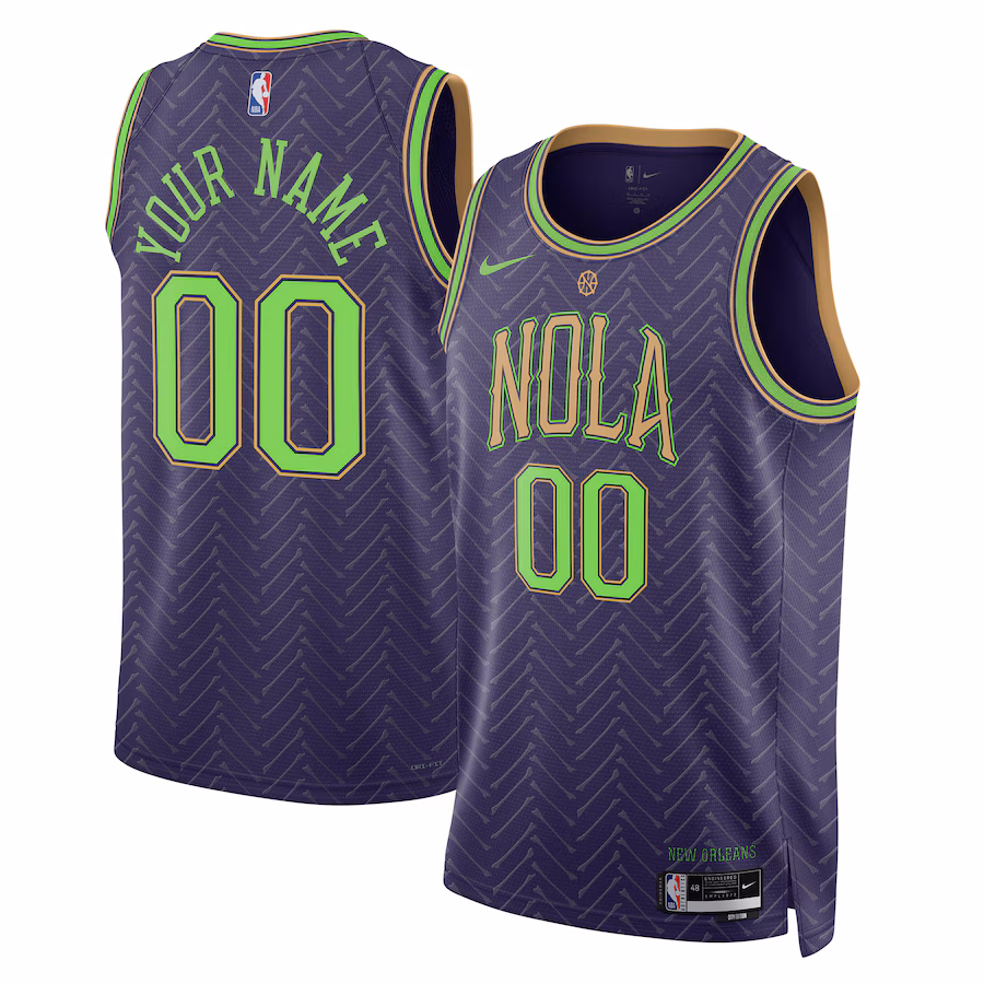 New Orleans Pelicans, Unisex, 2024/25 maßgefertigt, City Edition, Lila