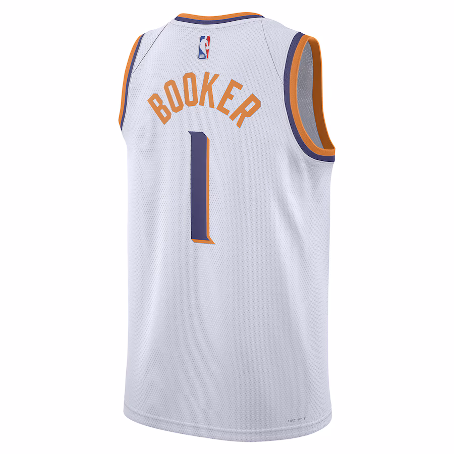 Maillot Swingman Unisexe de Devin Booker pour les Phoenix Suns - Édition Association - Blanc
