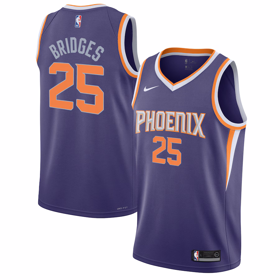 Maillot Swingman Youth de Mikal Bridges pour les Phoenix Suns - Édition Icône - Violet