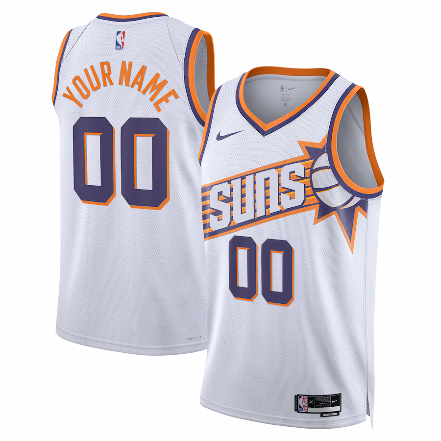 Maglia personalizzata Swingman Unisex dei Phoenix Suns - Edizione Associazione - Bianca