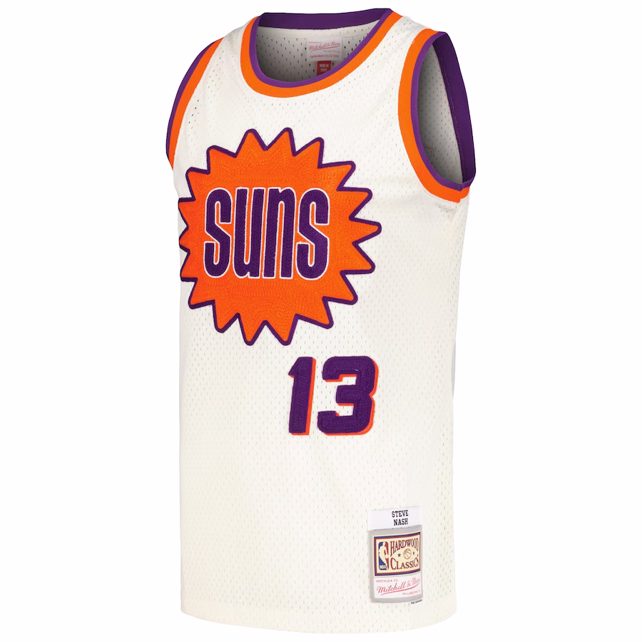 Maglia Swingman a Punto di Catena di Mitchell & Ness di Steve Nash per i Phoenix Suns - Cremisi