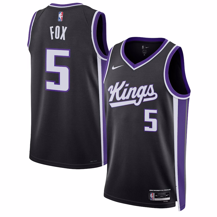 De'Aaron Fox, Sacramento Kings, Édition Icône, Noir