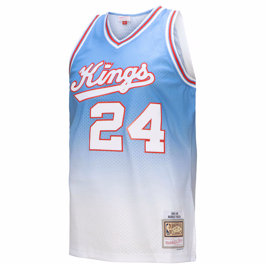 Reggie Theus, Sacramento Kings, 1985/86, White/Light Blue