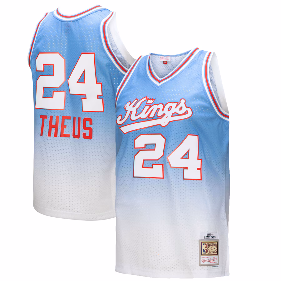 Reggie Theus, Sacramento Kings, 1985/86, White/Light Blue