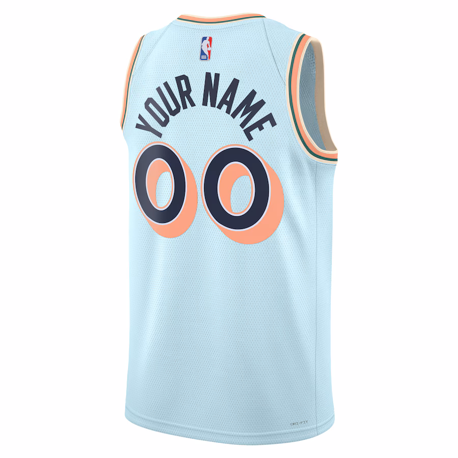 San Antonio Spurs 2024/25 Unisex Custom Jersey, City Edition, Light Blue