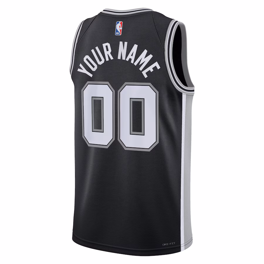 San Antonio Spurs Unisex Custom Jersey, Icon Edition, Black