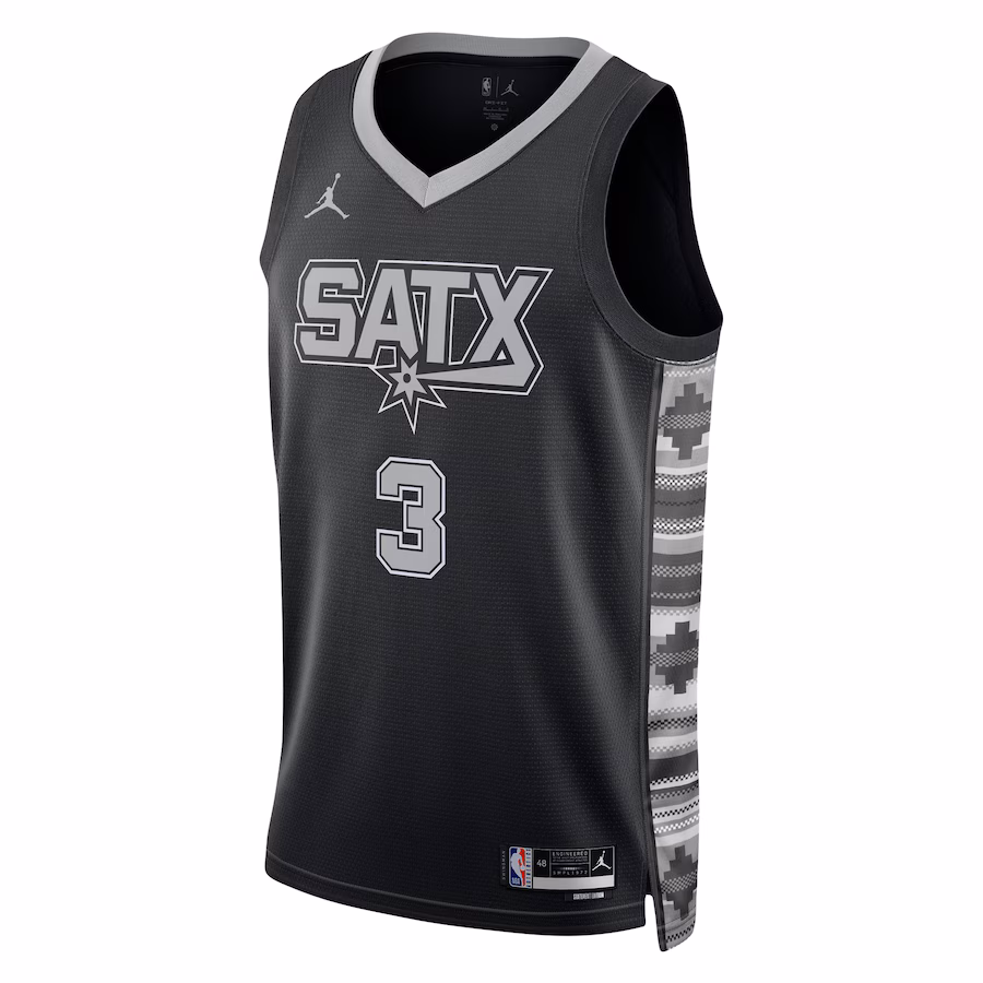 Keldon Johnson, San Antonio Spurs, Édition Statement pour hommes et femmes, Noir