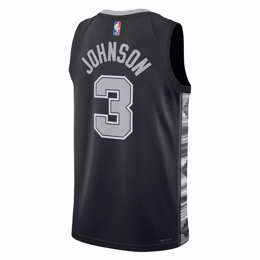 Keldon Johnson, San Antonio Spurs, Édition Statement pour hommes et femmes, Noir