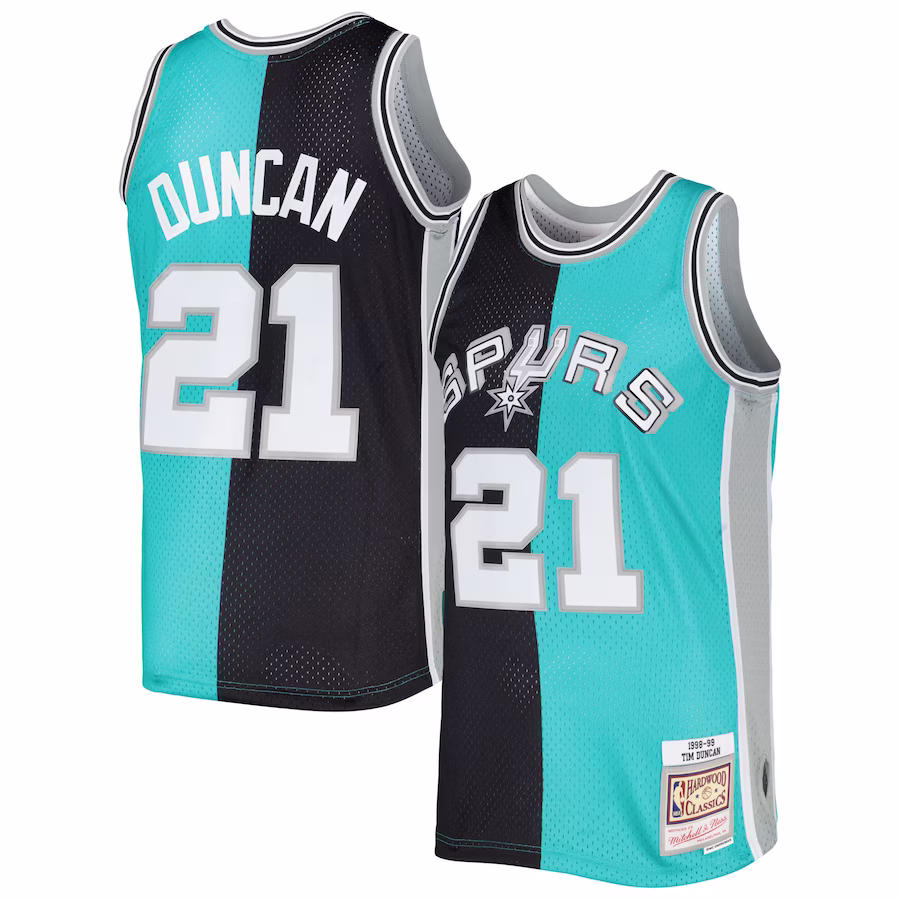 Tim Duncan, San Antonio Spurs, 1998/99 season, Black/Cyan