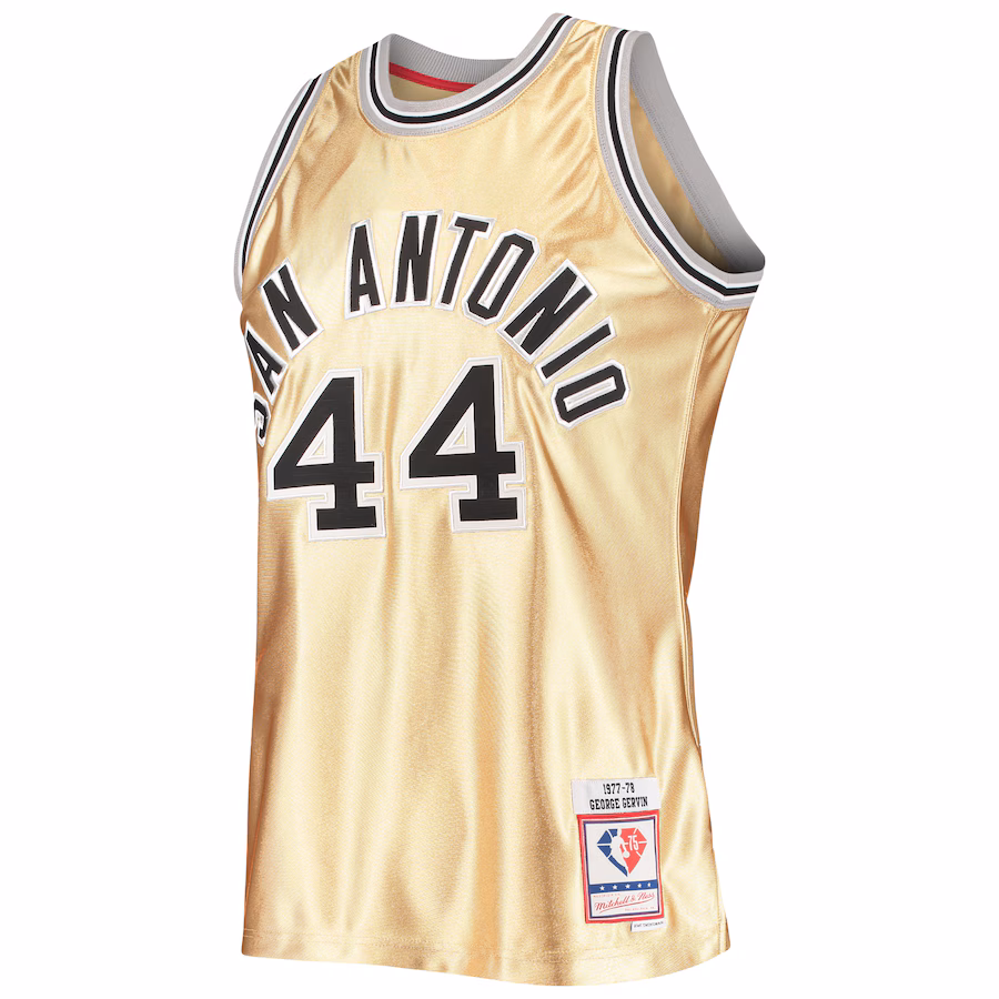 George Gervin, San Antonio Spurs, 75th Anniversary 1977/78 Hardwood Classics Jersey, Gold