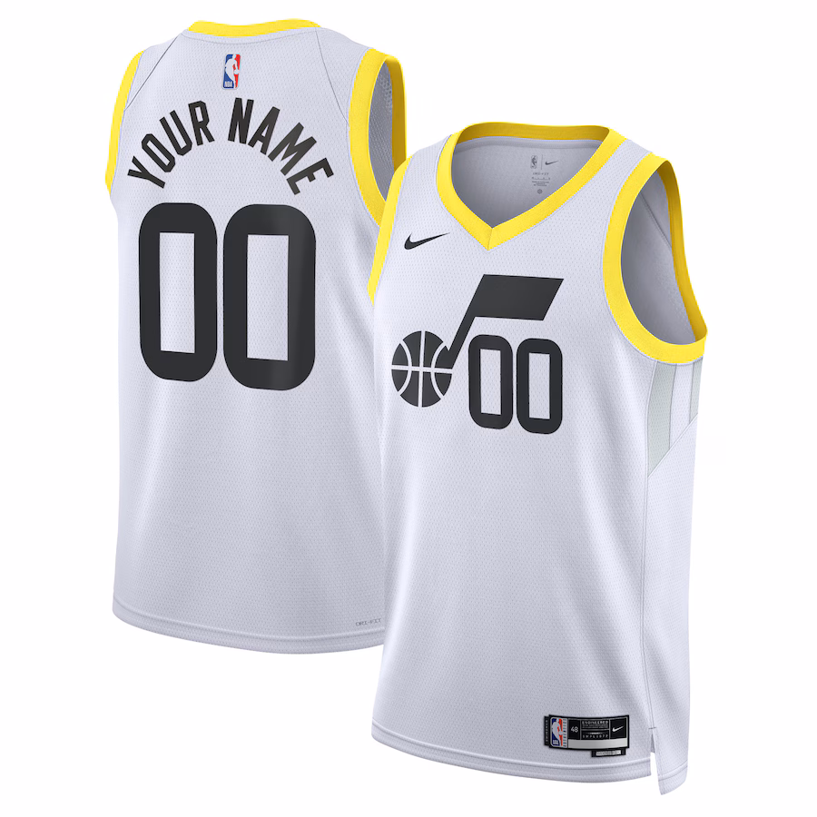 Maglia personalizzata dell'Utah Jazz, Edizione Association, Bianca