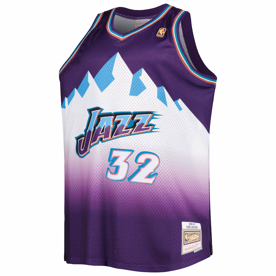 Maillot de fan de Karl Malone pour l'Utah Jazz en 1996/98, Violet