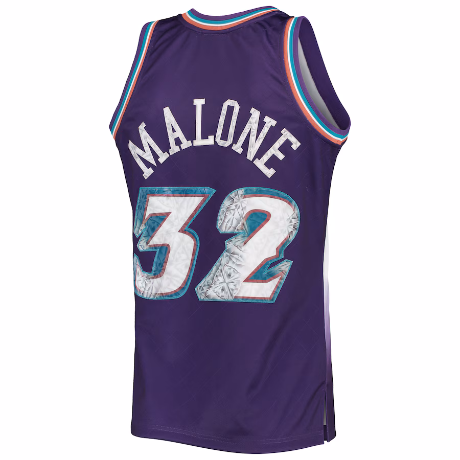 Karl Malone Utah Jazz 1996/97 Maillot Diamant Classique du 75e Anniversaire de la NBA, Violet