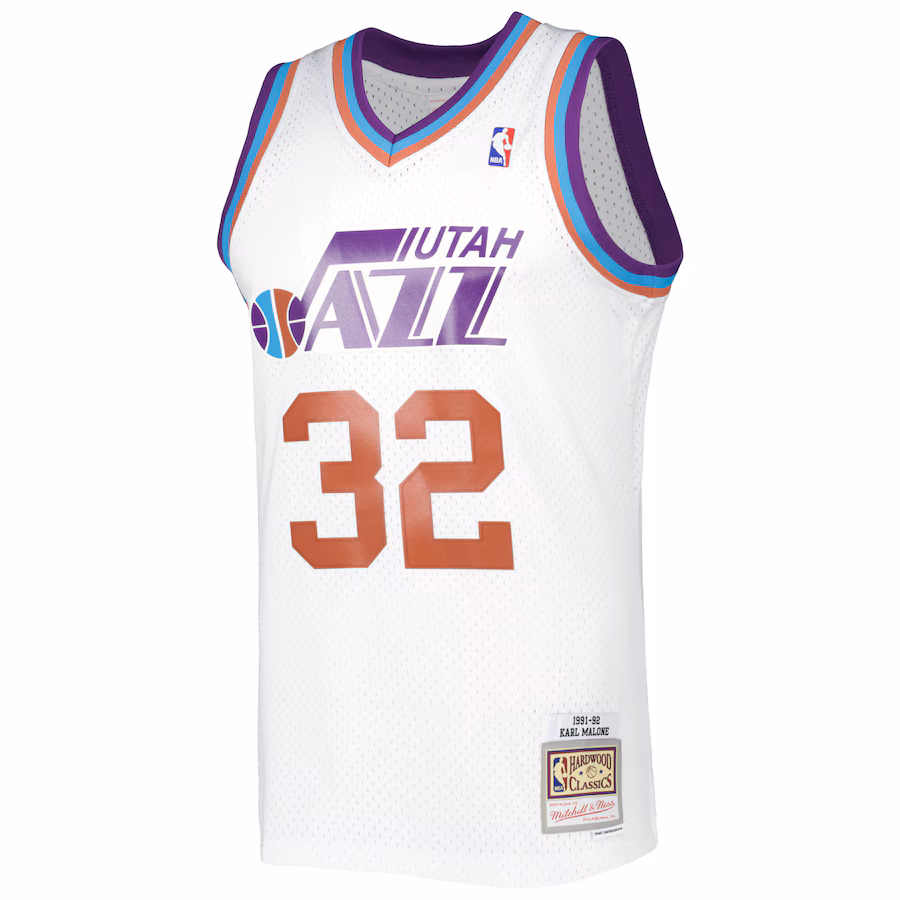 Karl Malone Utah Jazz 1991/92 Blanc